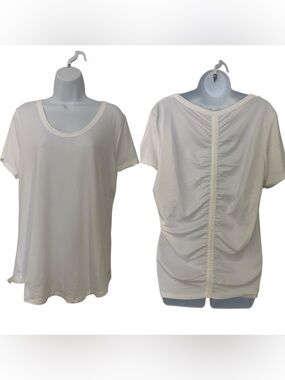 Marika Women's White Gather T-Shirt XL NWT